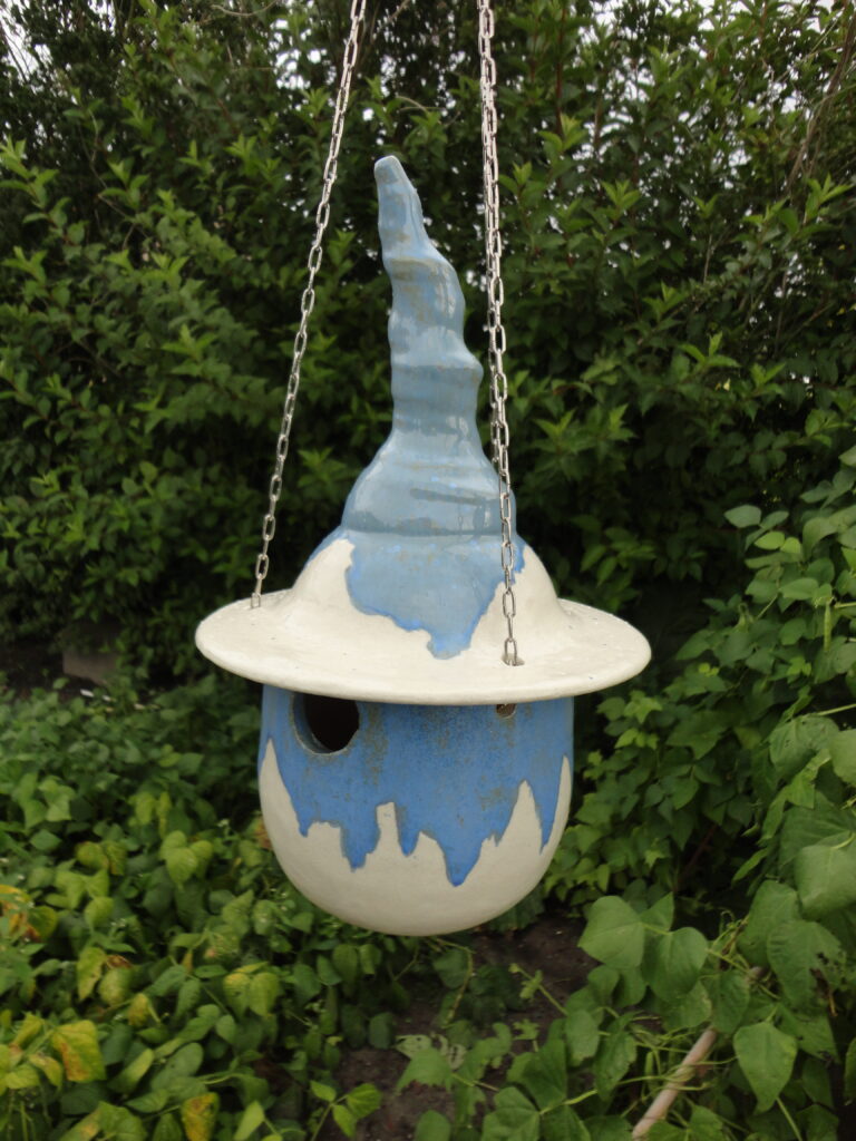Vogelhuis blauw hangend